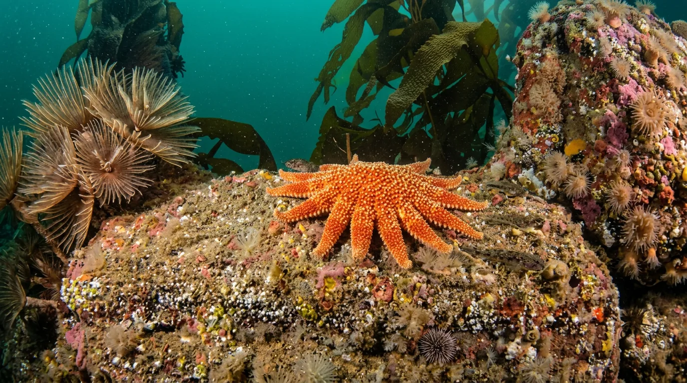 Common sunstar on seabed